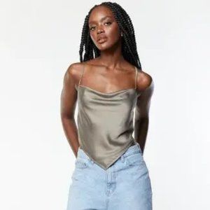 Oak + Fort Satin Handkerchief Top